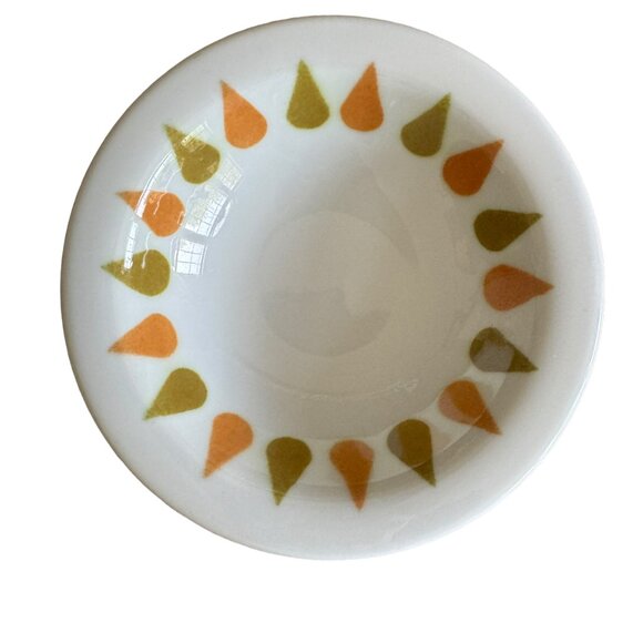 Shenango China Restaurantware Bowls Mid Mod Orange Green Teardrop Pattern 70s - Picture 7 of 16